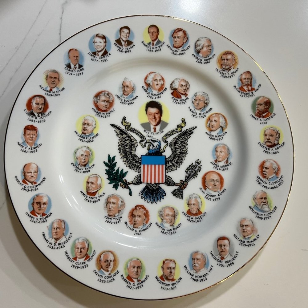Vintage William Bill Clinton Collector's Plate Presidents of the United States